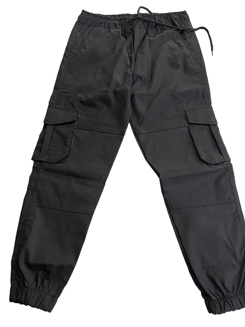 Black Jogger-style Cargo Six Pocket